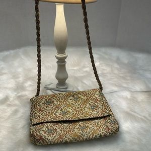 Walborg made in Italy exclusively for Wahlberg, glitterfloralmulticolorcream bag